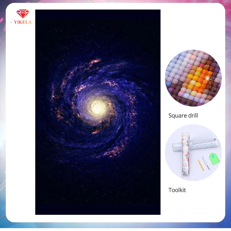 

YIKELA 5D Needlework Wall Decor Milky Way Diamond Painting Embroidery DIY Kit Full Square Diamond Cross Stitch Decorative Gift