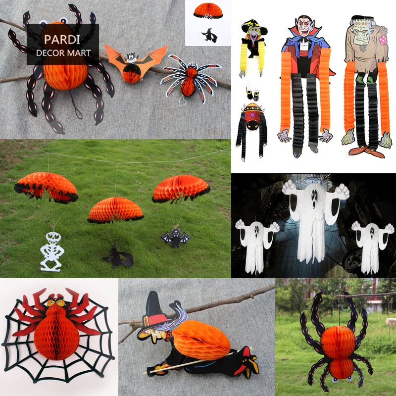 

Halloween party 3D paper props halloween hanging decoration hanging 3D skull ghost pumpkin decorations 1pc/lot