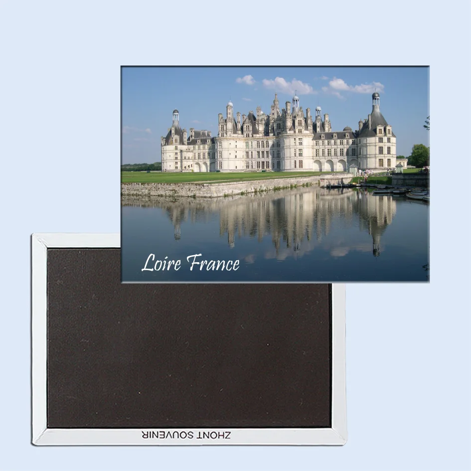 

Lake front of the castle in the Loire France Fridge Magnetic 24286
