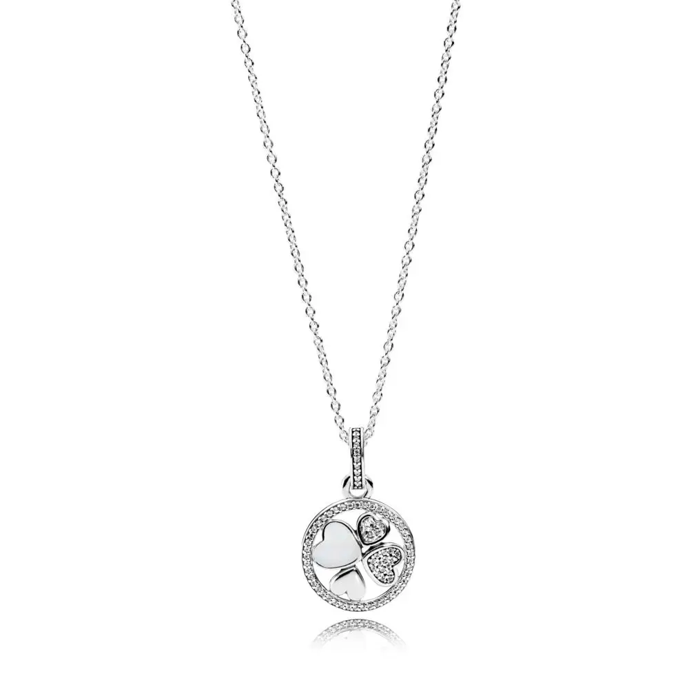 4 стиля, подлинное 925 пробы Серебряное ожерелье с подвеской в виде клевера метеора для женщин, вечерние ювелирные изделия для свадьбы - Окраска металла: LPN022