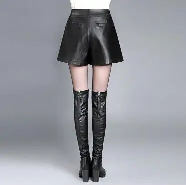 Corea Plisada Pierna El Gran Llevar Cuero Falda Invierno Del Yardas Black Nuevo La Femenino qq17t