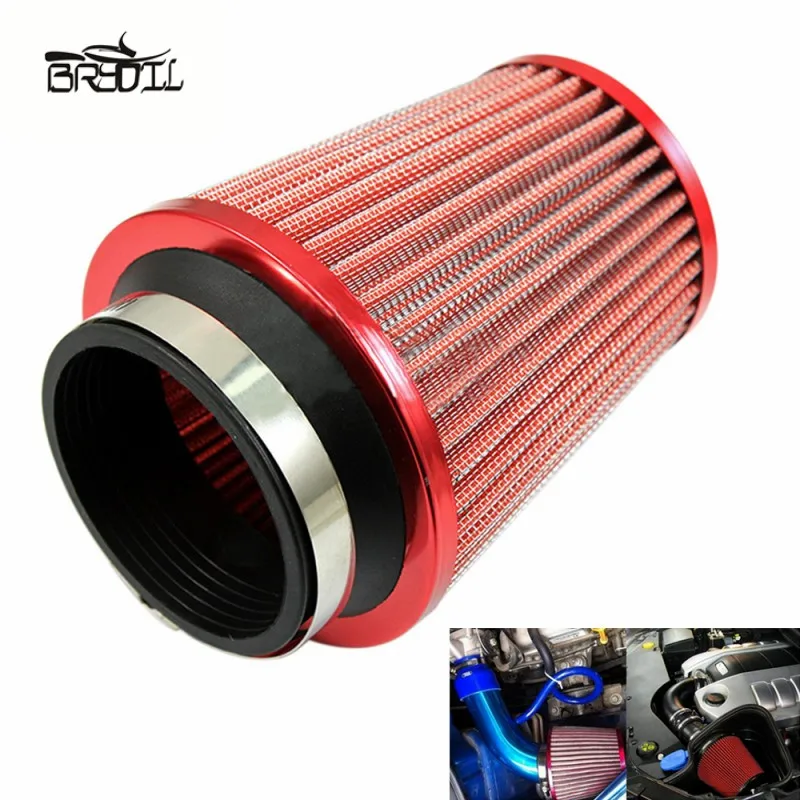 

Universal 3 inch 75mm Car Air Filter Clean Intake High Flow Short RAM Intake System Mushroom Cold Round Cone Red