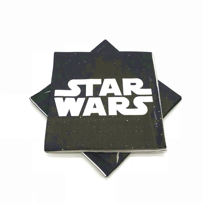 Star Wars Theme Children Birthday Party Cartoon Paper Cup Plate Banner Napkin Cap Drawstring Gift Bag Family Party Pinata Supply