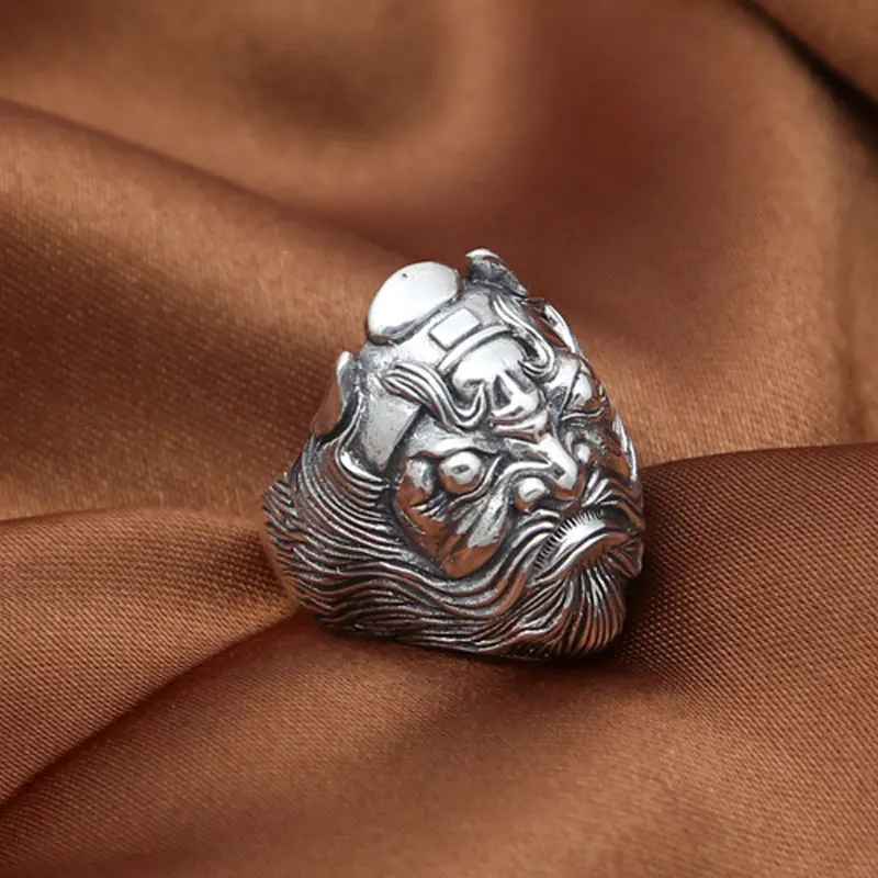 FNJ 925 Серебряное кольцо Чжун Куй Lucky в стиле панк модная новинка ювелирное изделие