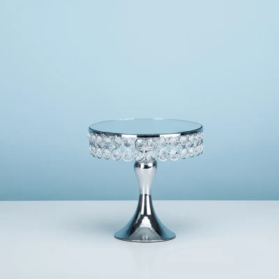 Серебряный кристалл торт стенд зеркало лицо помадка кекс сладкий стол конфеты бар украшение стола для свадебной вечеринки - Цвет: 8 inch
