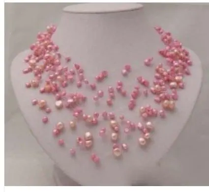 

Genuine Pink Red Pearl Silver Clasp Necklace & Gift