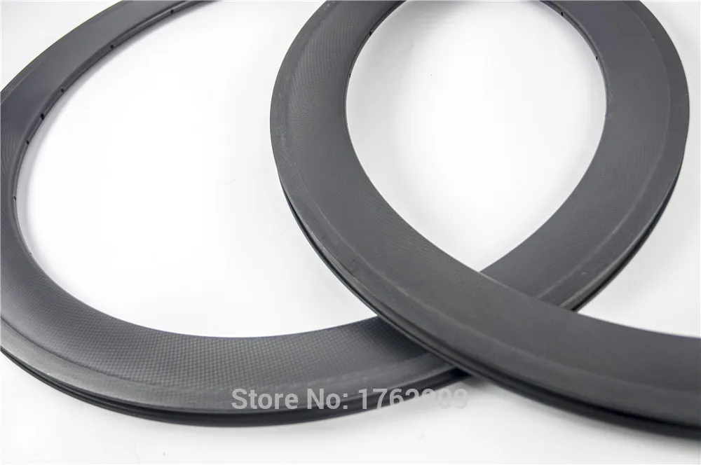 Top 1pcs New 700C 38 50 60 88mm tubular rim Road bicycle 3K UD 12K full carbon fibre bike wheels rim light 25 23mm width Free ship 16