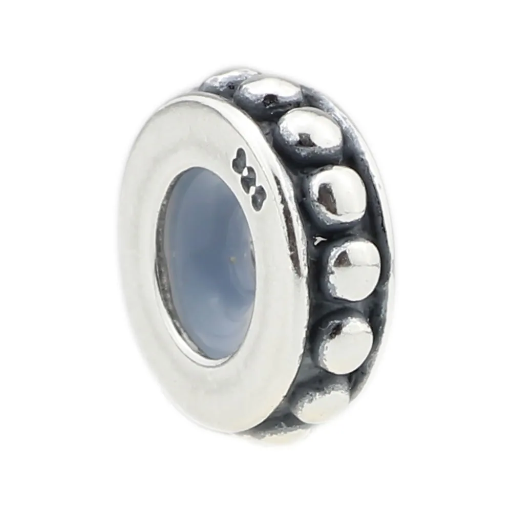 

2pcs Authentic 925 Sterling Silver Charm Simple Black with Silver Domes Spacer Stopper For European Bracelet