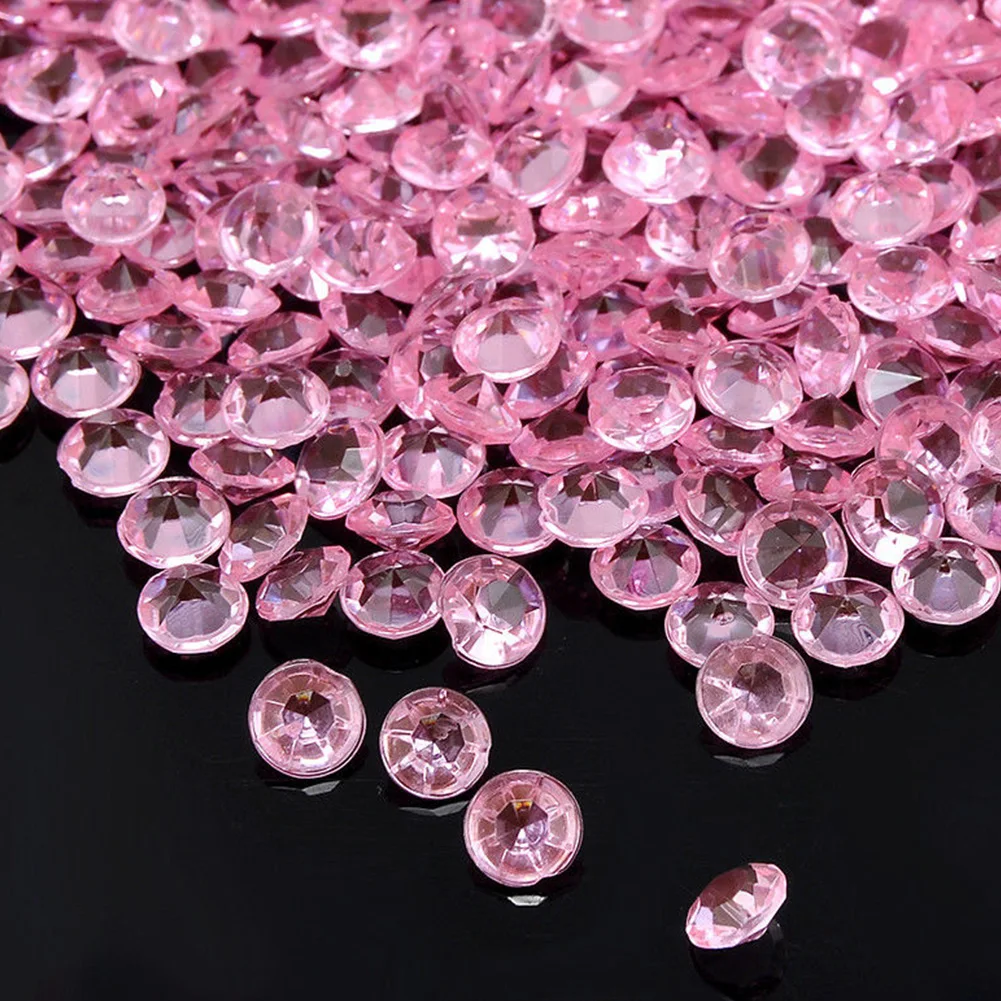 1000 шт. прозрачные конфетти с кристаллами, украшения для свадебной вечеринки, украшения для стола, алмазные украшения, вечерние, праздничные принадлежности, новинка - Цвет: pink