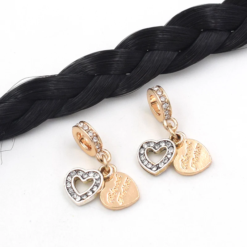 

new 5Pcs 10mm pendant rhinestone heart hair braid dread dreadlock beads 5mm hole clip africa hair accessories Jamaica beads