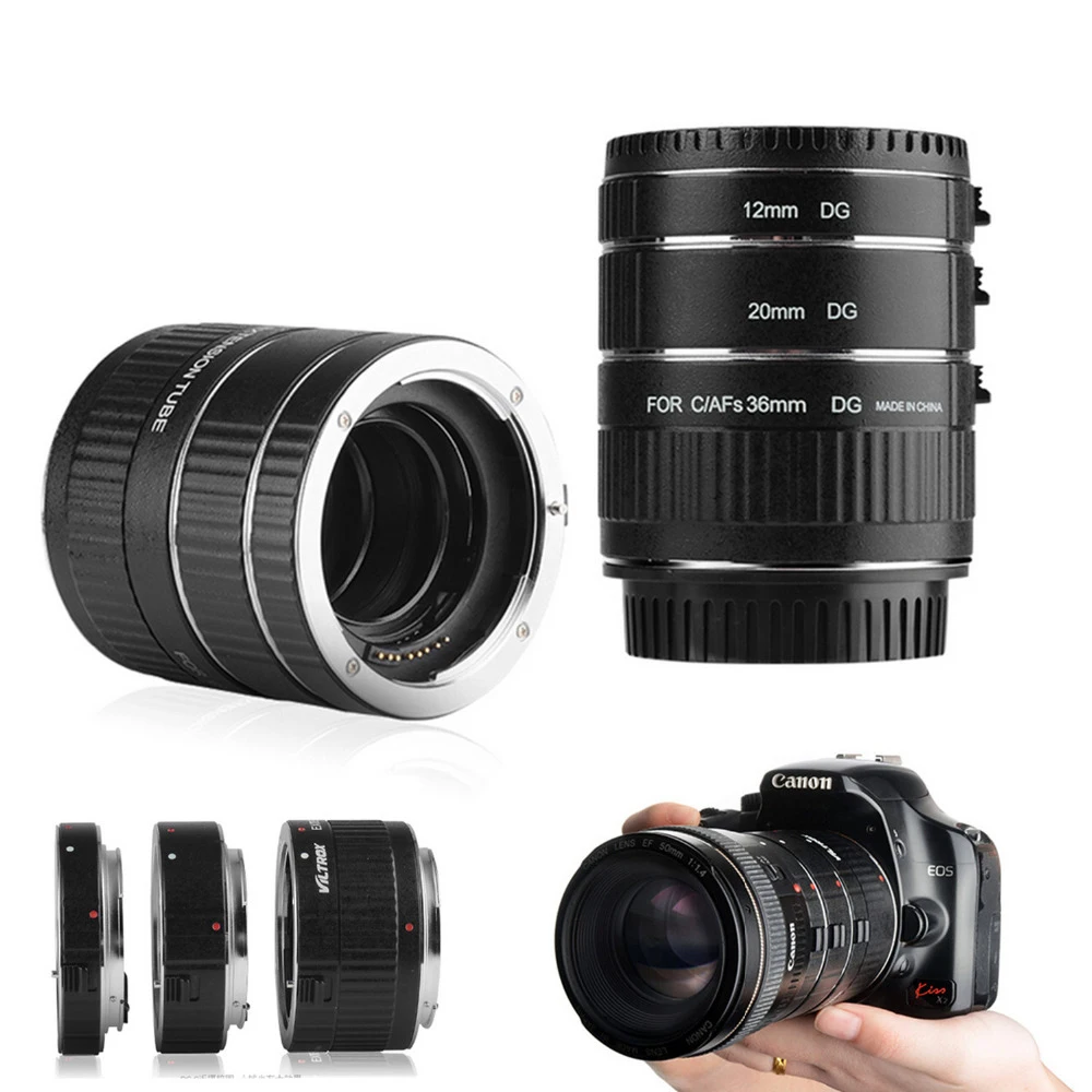 

New DG-C Metal Mount Auto Focus AF Macro Extension Tube Lens Adapter for Canon EOS 750D 700D 800D 77D 60D 5D II IV 7D II 80D