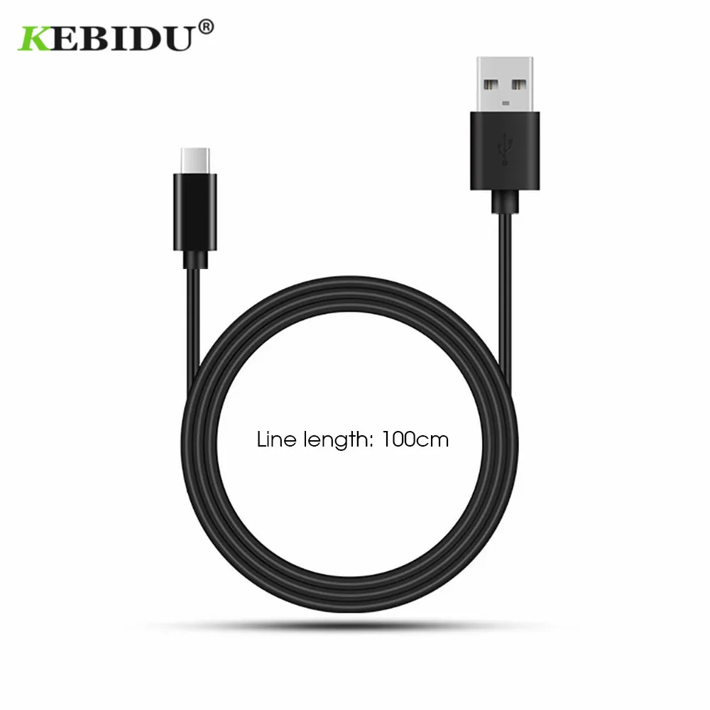

KEBIDU Black 2A Charger Cable USB type C 100cm Charger Power Cable for XIAOMI USB Cable Connector Phone Charger Data Cable
