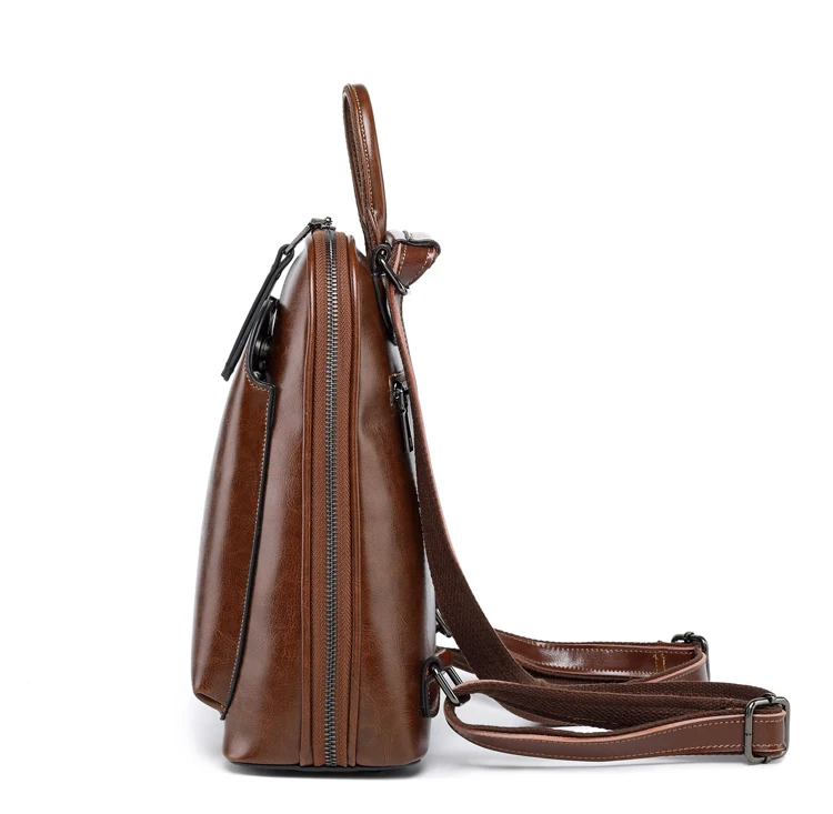 Винтажные Сумки из натуральной кожи для женщин, рюкзак, роскошный брендовый дизайнерский женский рюкзак через плечо, Женская водонепроницаемая дорожная сумка