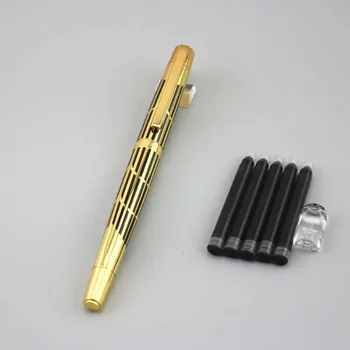 

DKW brand fountain pens metal stainless steel pen school office Stationery writing materials business gift with 5pcs ink sac 023
