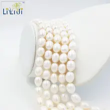 LII Ji 10-11 мм натуральный 3 цвета Форма Риса пресноводные жемчужные бусины для DIY ожерелье браслет ювелирных изделий 39 см/прядь
