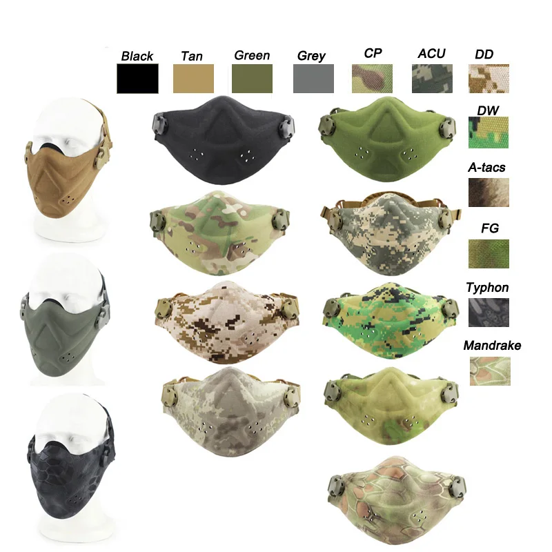Outdoor Airsoft Shooting Face Protection Gear Half Face Tactical