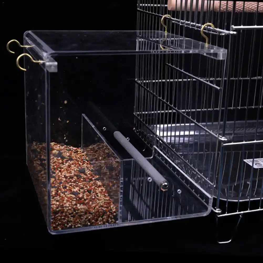Bird Feeder Acrylic Automatic Parrot Feeder No Mess Feeding Device