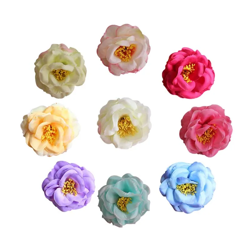 20PCS,8.5CM Head,Multicolor artificial Silk Fake Tea Roses Heads,DIY