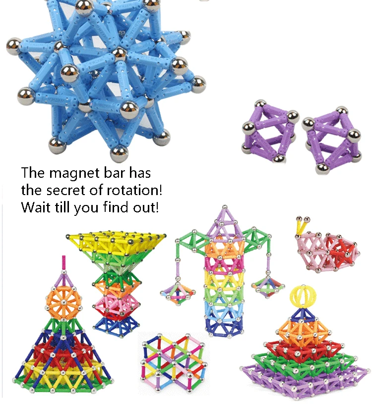 Новые магнитные шарики Набор для творчества строительного блока железомагнетические стержни для детских объемных магнитов головоломки игрушки