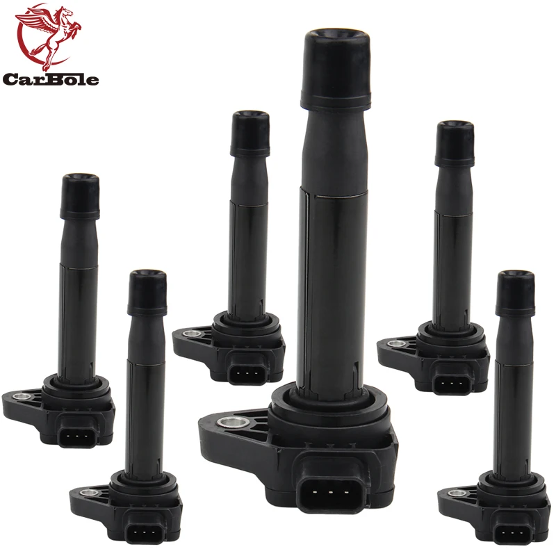 CARBOLE Set of 6 Ignition Coils fit for Honda Accord Acura Saturn 3.0L 3.2L 3.5L V6 L4 1.7L