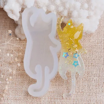 

Doreen Box Lovely Silicone Resin Mold For Jewelry Making Cat Animal White 50mm(2") x 22mm( 7/8"), 1 Piece