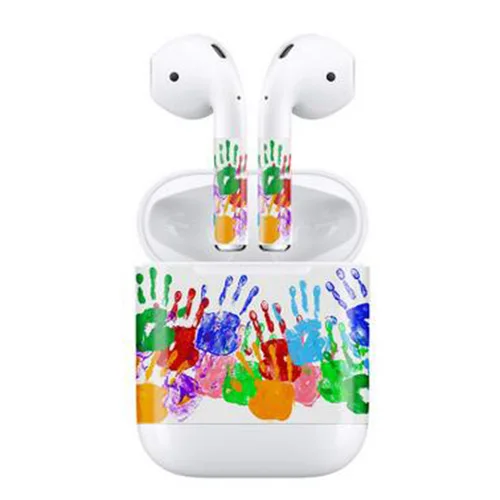Handprints Набор аксессуаров для Apple AirPods Защитная Наклейка для кожи и анти-потерянный ремешок и ушной крючок для Airpods Bluetooth беспроводной наушник - Цвет: Handprints