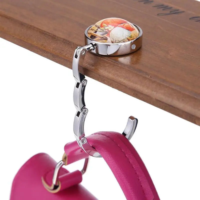 Heart Blue Popsicle Sweet Ice Cream Table Hook Folding Bag Desk Hanger Foldable Holder