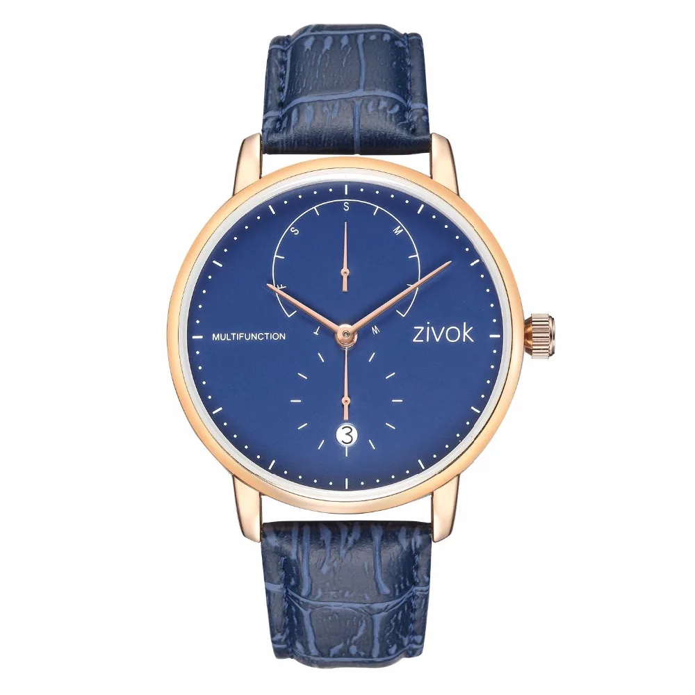 

zivok Fashion Sport Watch Men Relogio Masculino Blue Leather Army Military Watches Clock Brand Causal Quartz Men Wrist Watch