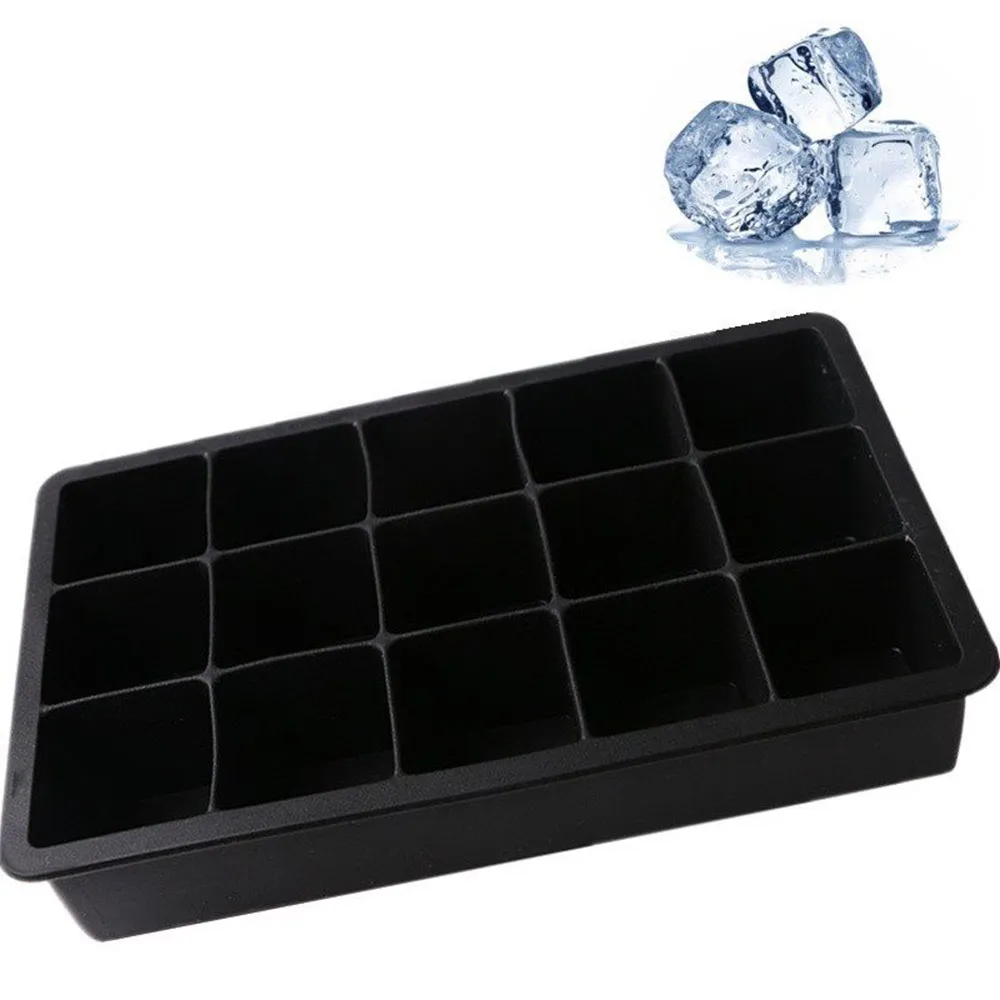 2 шт. Черный Зеленый силиконовый 15 лоток для льда силиконовая форма льда кубик лоток шоколадная форма