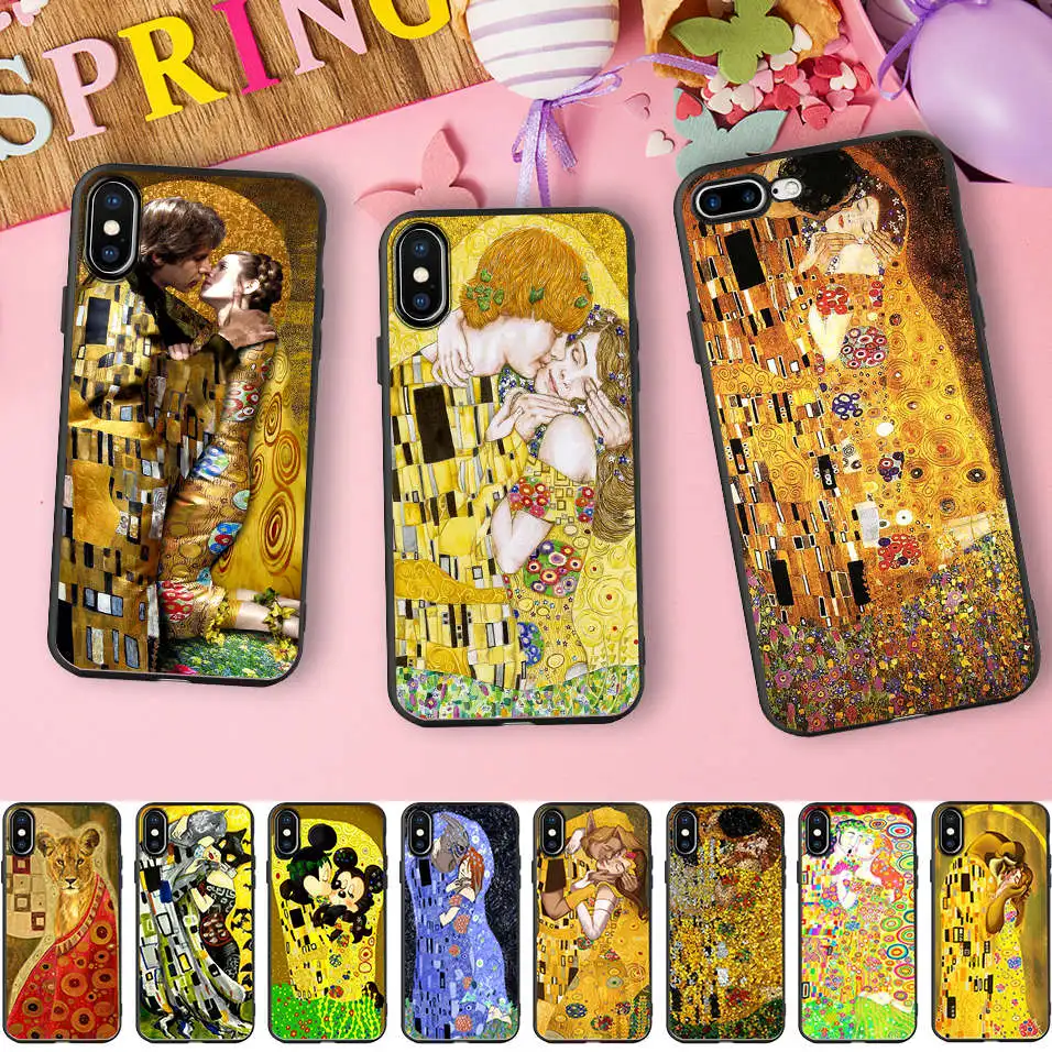 Мягкий силиконовый чехол The Kiss By Gustav для iPhone X 11 Pro 5 S 5S XR XS Max 6 6S 7 8 Plus чехлы телефонов