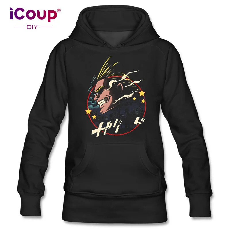 Женская толстовка с капюшоном iCoup пуловер надписью My Hero academic Symbol Of Peace All Might |