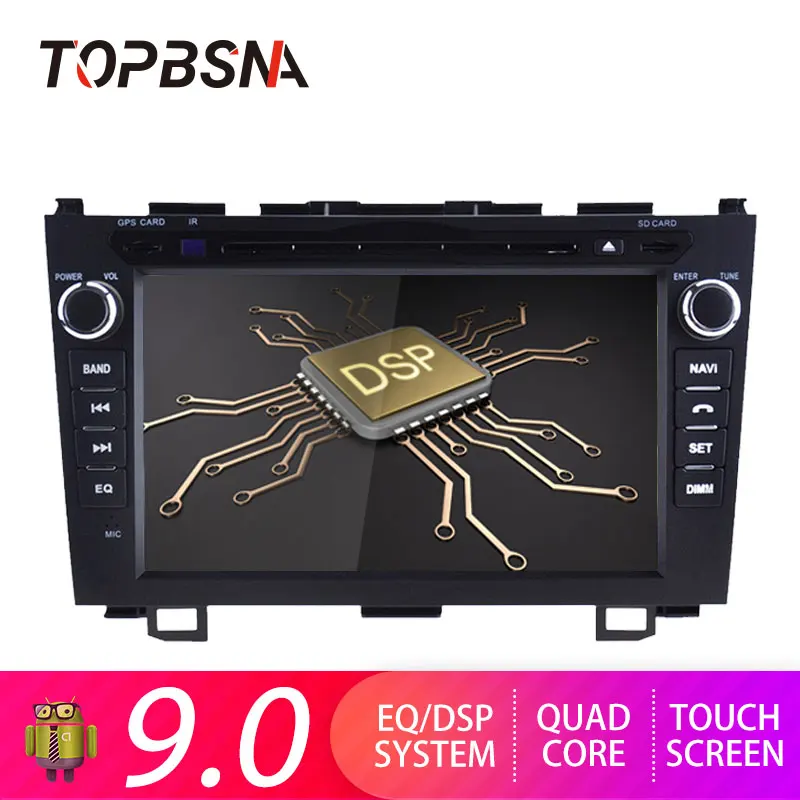 

TOPBSNA Android 9.0 Car DVD Player For Honda CRV 2007-2011 GPS Navigation Multimedia Car Radio WIFI Autoaudio Stereo USB RDS SWC