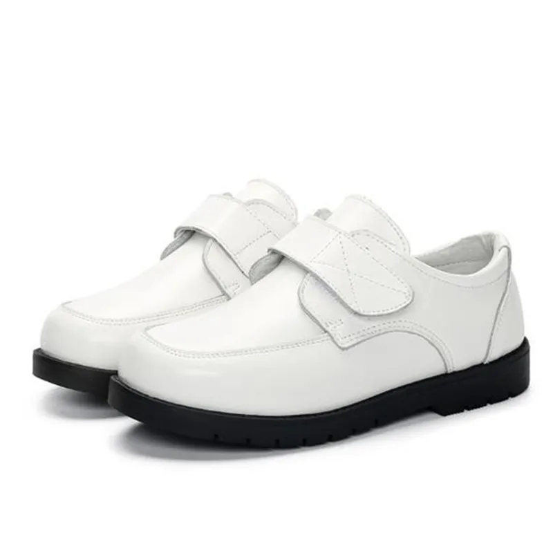 Новые детские школьные модельные туфли для мальчиков из натуральной кожи; тонкие туфли для малышей; белые и черные дышащие туфли на плоской подошве для детей; 02B