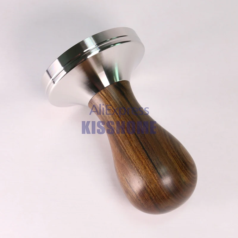 Goede 304 Roestvrij Staal Koffie Sabotage Chacate Preto Houten Handvat Koffie Poeder Hamer 41 49 51 53  57 57.5 58 58.35mm Cafe Accessoires