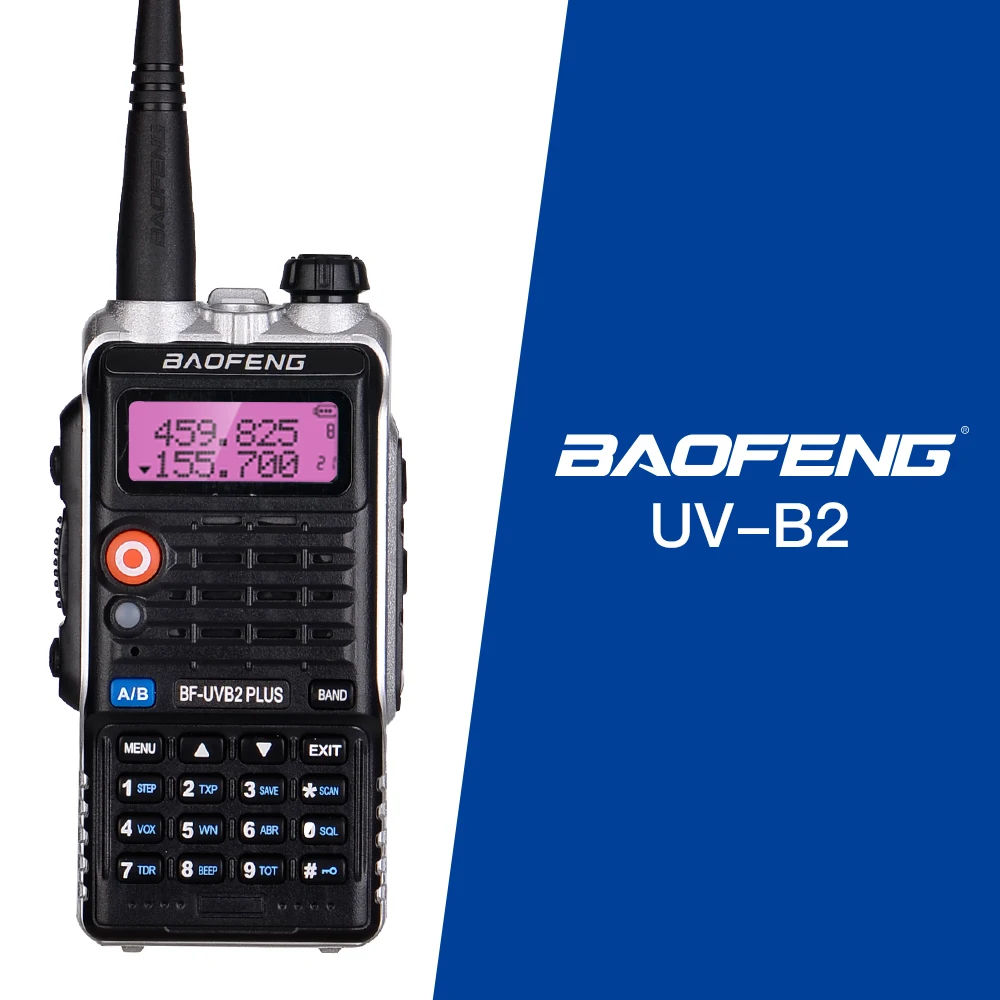 Новейшая BaoFeng UV-B2 Plus 8 Вт Высокая мощность FM 4800 мАч батарея Baofeng Bf-Uvb2 Uvb2 Plus для cb радио Мобильная рация