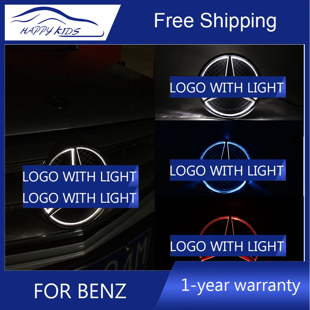 

Car styling For Mercedes-Benz led emblem light for benz W166 ML320 ML350 ML400 ML500 2013-2015 led logo light Grille led drl