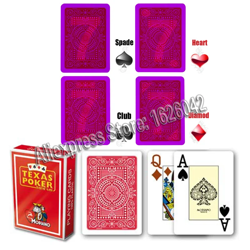 

Magic Poker XF Modiano Texas Invisible Cards Marked Cards for Contact Lenses,Gamble Cheating, Magic Props Perspective Poker Card