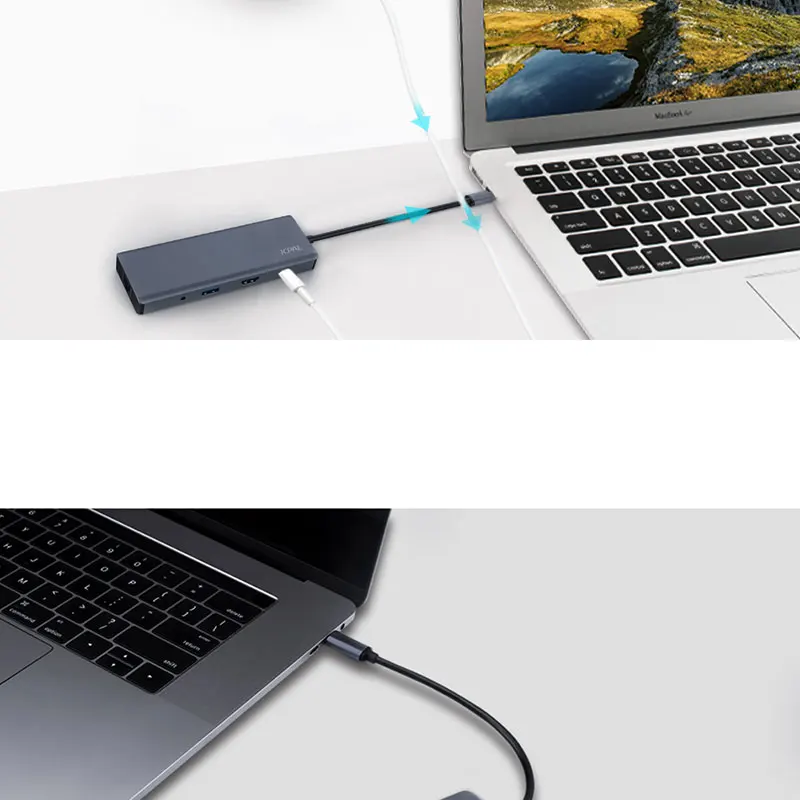 JCPAL USB-C HUB with HDMI 4K USB-C PD Charger 60W Type-C to Multi USB 3.0 USB-C HUB for MacBook