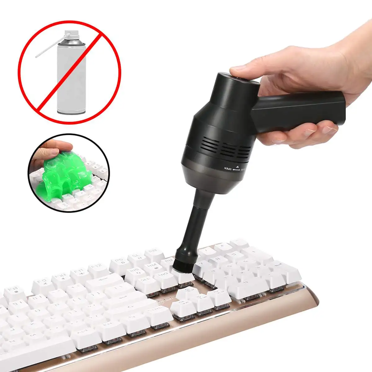 USB пылесос для клавиатуры с чистящий гель перезаряжаемый Мини Вакуумный беспроводной для автомобиля Автомобильная пыль компьютер телефон