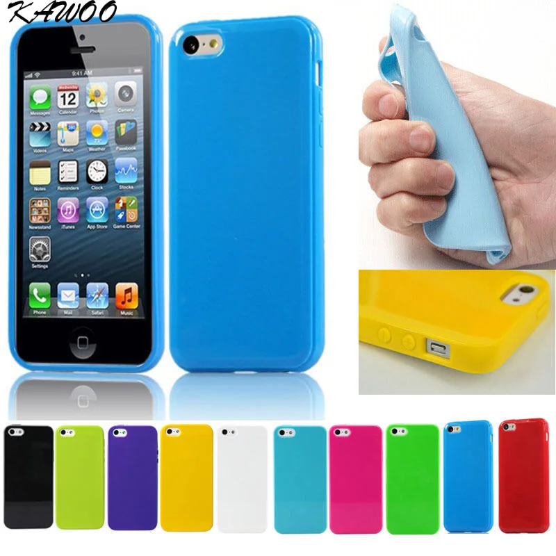 

Candy Color Capa Case Solid Soft Gel TPU Rubber Silicone Glossy Protective Cover for iPhone 5C 5 5S SE 6 6S Plus 7 7 Plus Coque