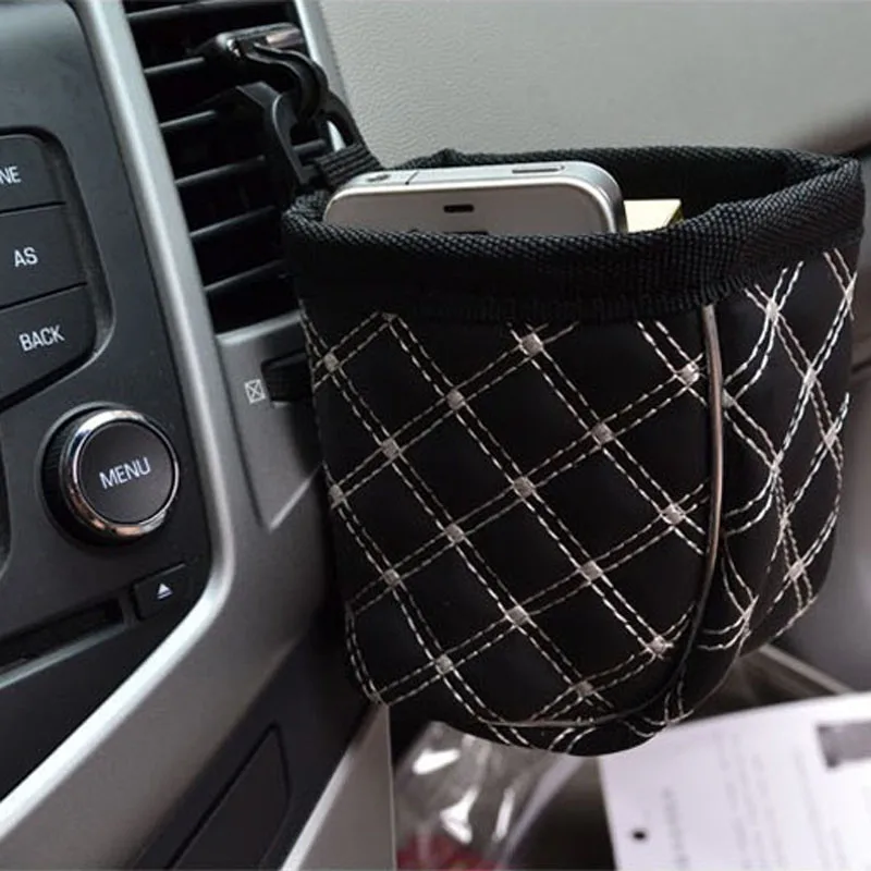 

2016 New Universal Car Interior PU Leather Multipurpose Easy Car Outlet Compartment Bucket Car Pouch Cars Bag Cay