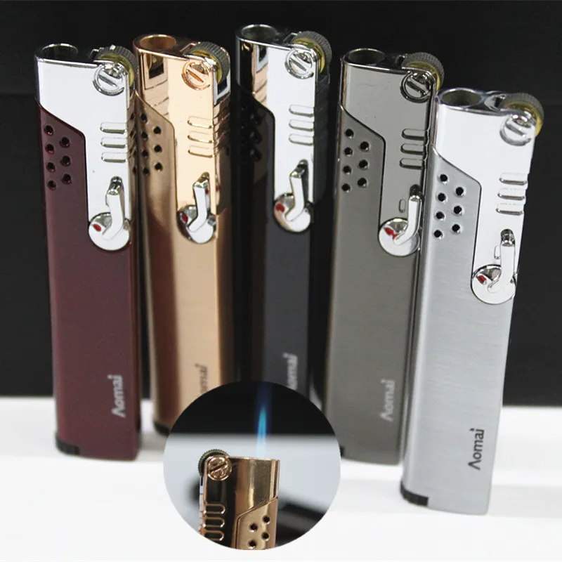 

Pipe Lighter Compact Jet Lighter Gas Torch Lighter Strip Fixed Fire Windproof Metal Cigar Turbo Lighter 1300 C Butane