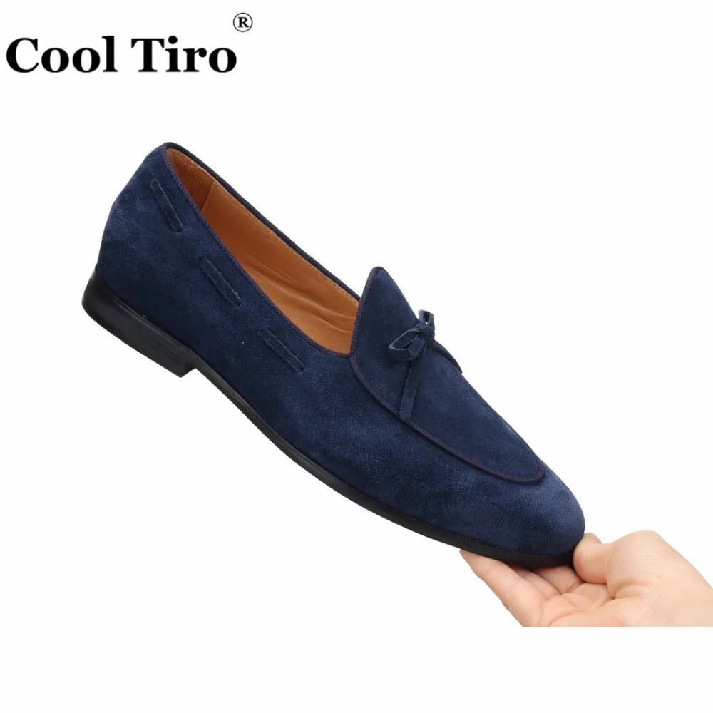 Blue Suede Belgian Loafers Men Dress Shoes (7)