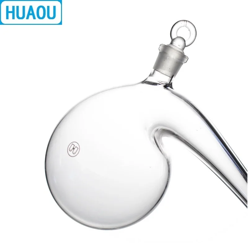 HUAOU 500mL Retort with Ground - in Glass Stopper Borosilicate 3.3 Glass Distillation Distilling Flask Laboratory Chemistry