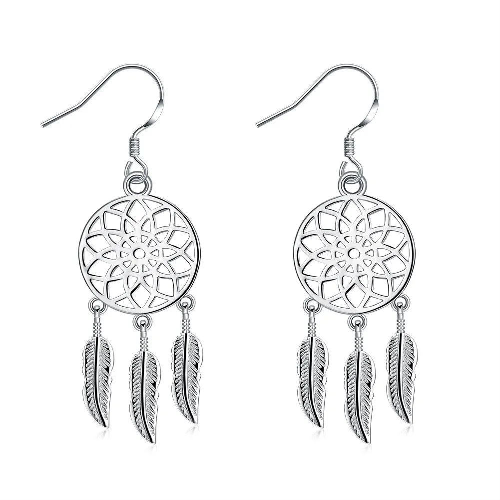 

New Design Fashion Jewelry Silver Plated Dangle Earrings For Women Engagement Earrings Hot Sell Trendy Handmade