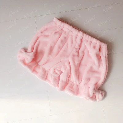 

Soft sister candy color bow coral flannel plush spring autumn winter flannel pumpkin pants warm leggings