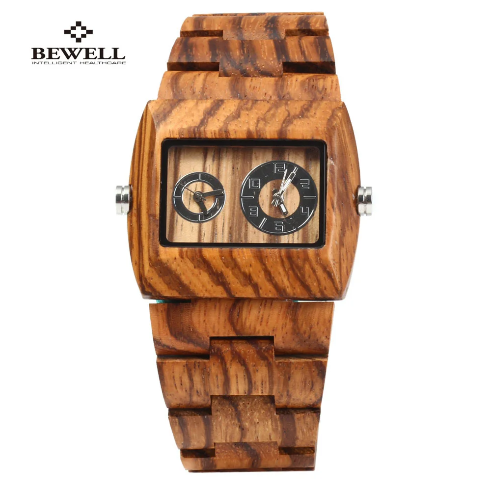 

2018 Bewell bambooWooden Watch for Men luxury wristwatch Unique Lug Design Top Brand Luxury Quartz Wood Band male Wrist Watches