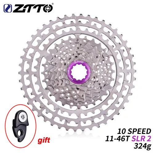 Ztto MTB велосипед Freewheel 10 скорость 11-46 T SLR2 велосипедная кассета HG Совместимость 10 S Freewheel CNC K7 для XX X0 X9 X7 M610 M781 M786 - Цвет: 10S 46T silver