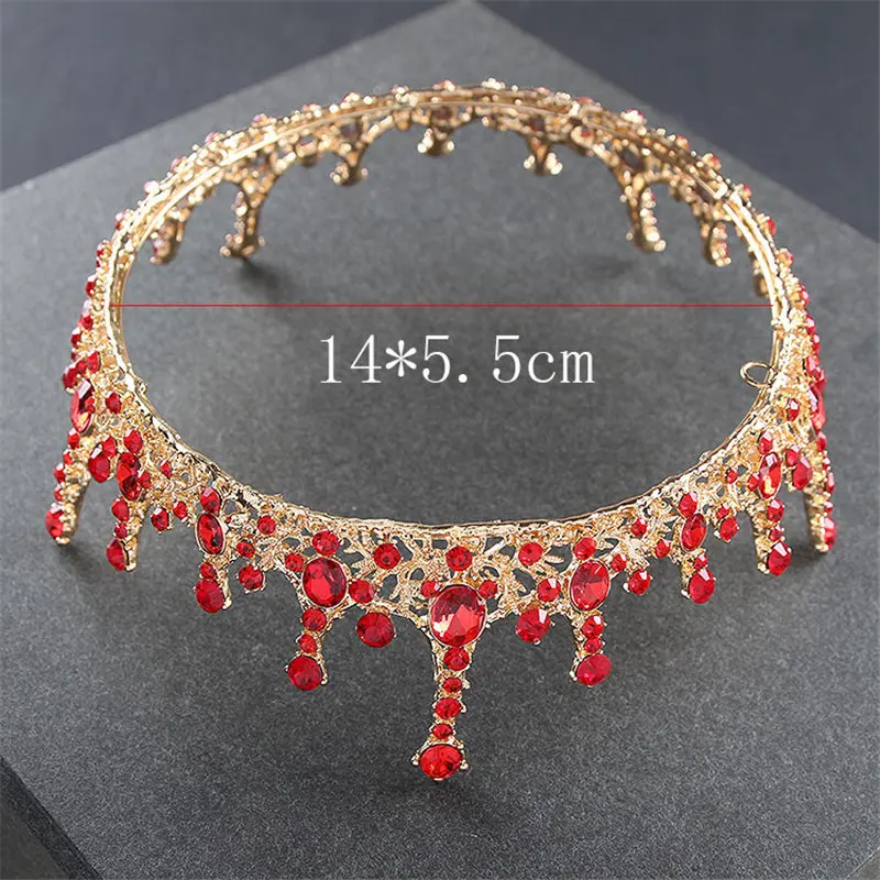 Skup Złoty kolor korona ślubna królowa tiary i korony z pałąkiem na głowę Prom kolacja Diadem księżniczka akcesoria do włosów głowy biżuteria