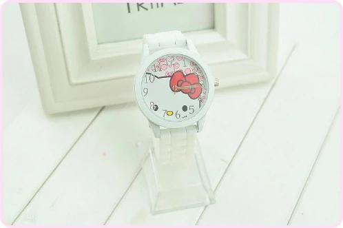 Детские часы с рисунком hello kitty, корейское издание, KT cat, желеобразный цвет, часы для девочек, студенческие часы hello kitty